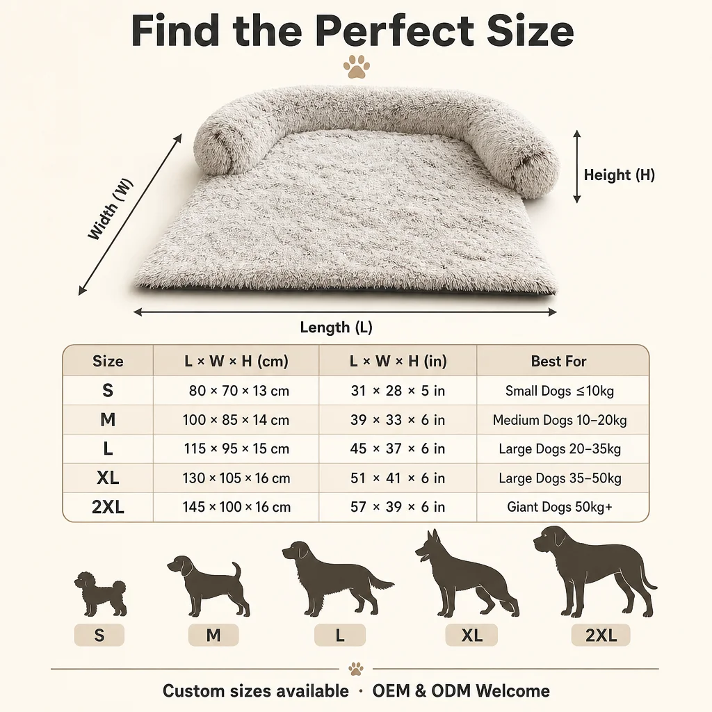 Shaggy Faux Fur Dog Sofa Bed — Product details 8