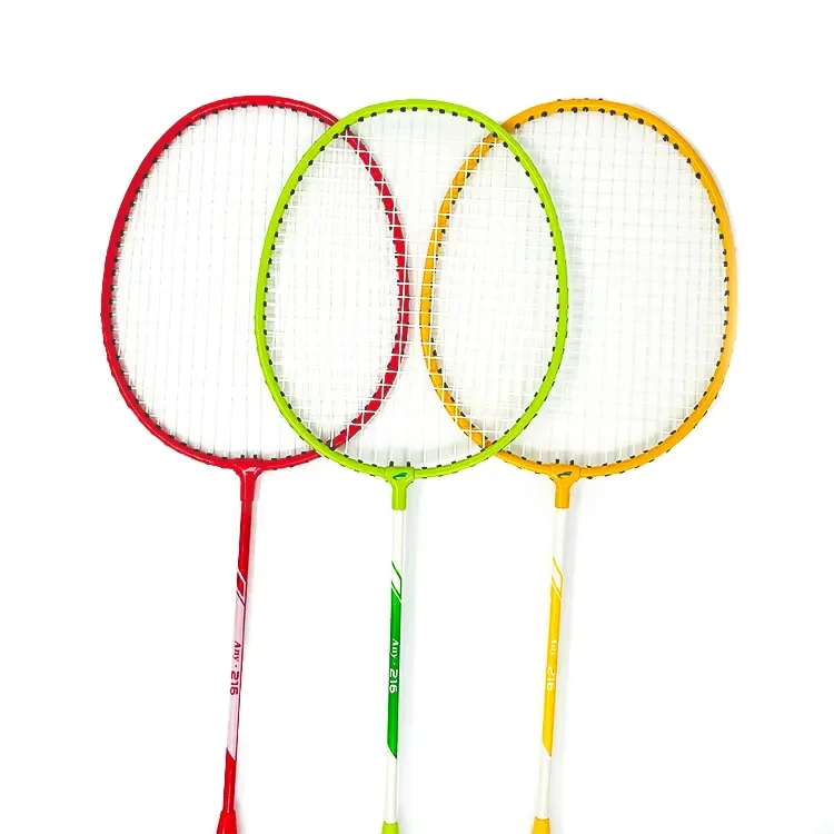 OEM Single Racket with Racket Cover Iron Steel Material Badminton Racket 216 Badminton Paddle