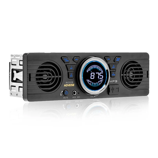 AV252 12V Car Stereo SD Card MP3 Audio Receiver Built-in Speaker Bluetooth Dual 