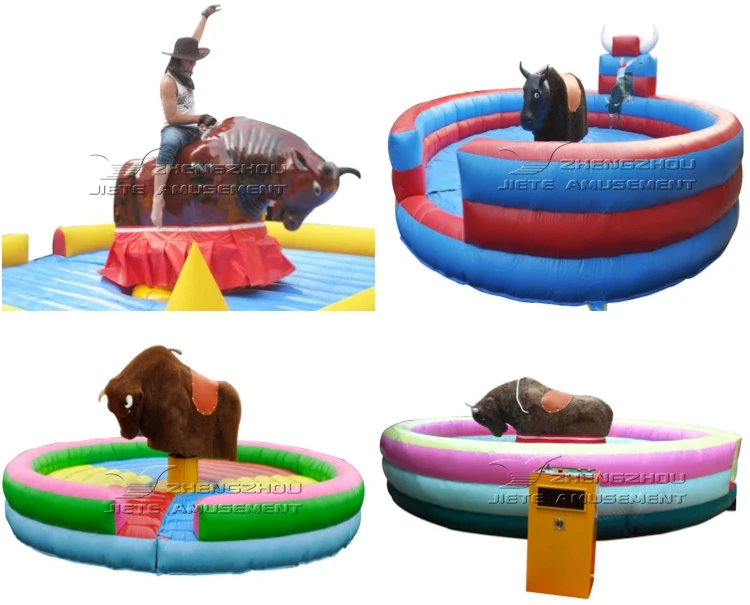 Playground Rides Mechanical Bull Rodeo Crazy Inflatable Rodeo Bull For Sport Game Bull Ride