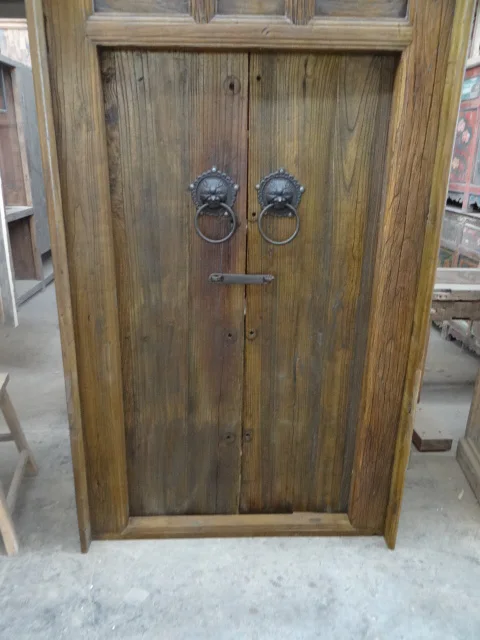 Деревенская Китайская античная мебель из переработанного дерева, натуральная садовая дверь