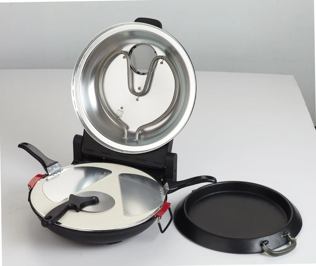 Round Nonstick Hard Anodized Coating Electric Pizza Pan Diy Food Oven