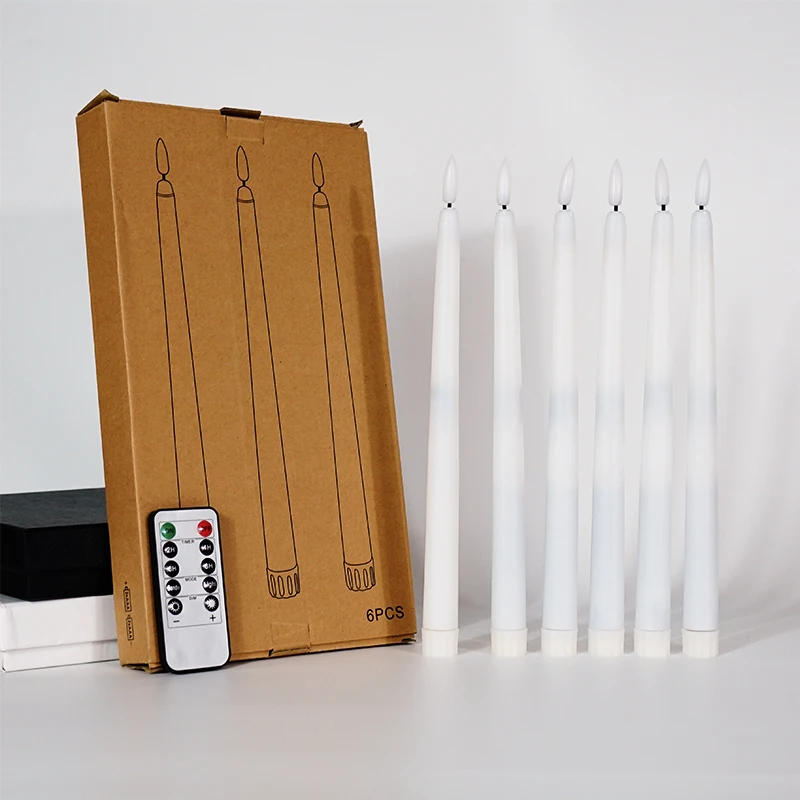 Taper Remote Pillar Warm Light Battery Timer Flameless Set Of 6pcs Led