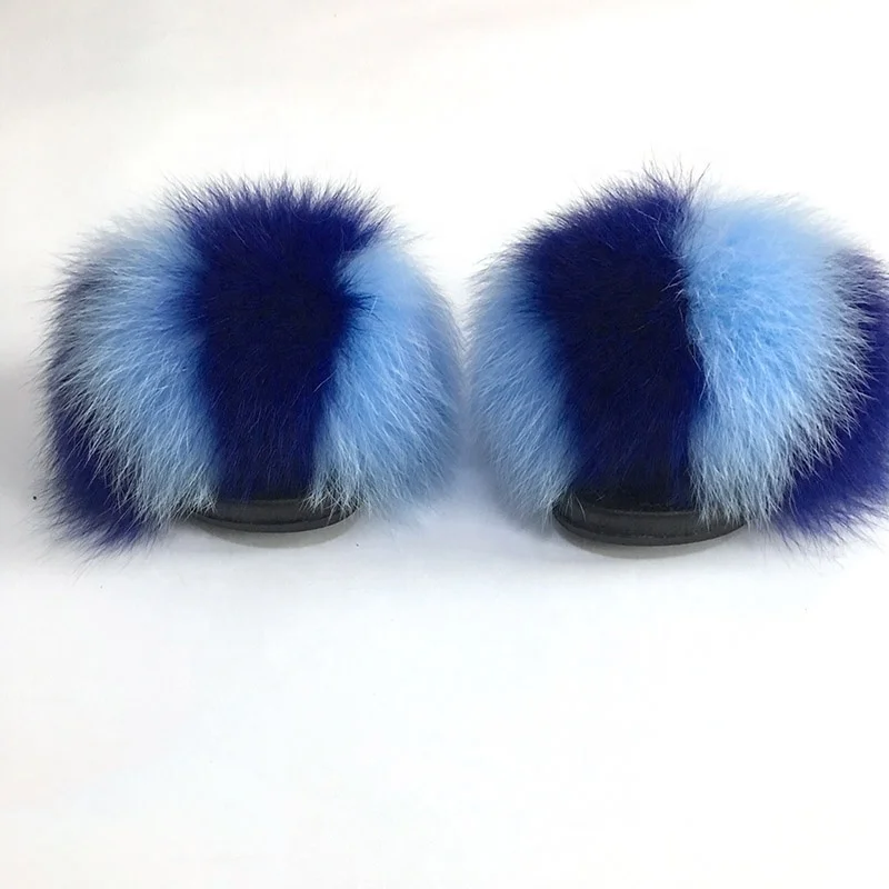 baby fur slides with strap