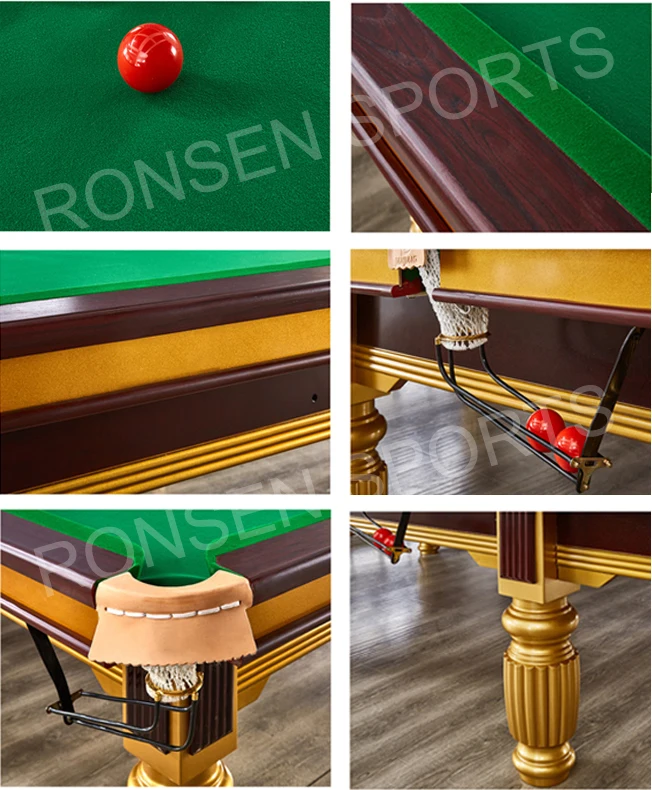 Competitive Price Standard Size New Design Slates Top and Solid Oak Wood 12ft Snooker Table with 6811 Cloth and Northern Rubber