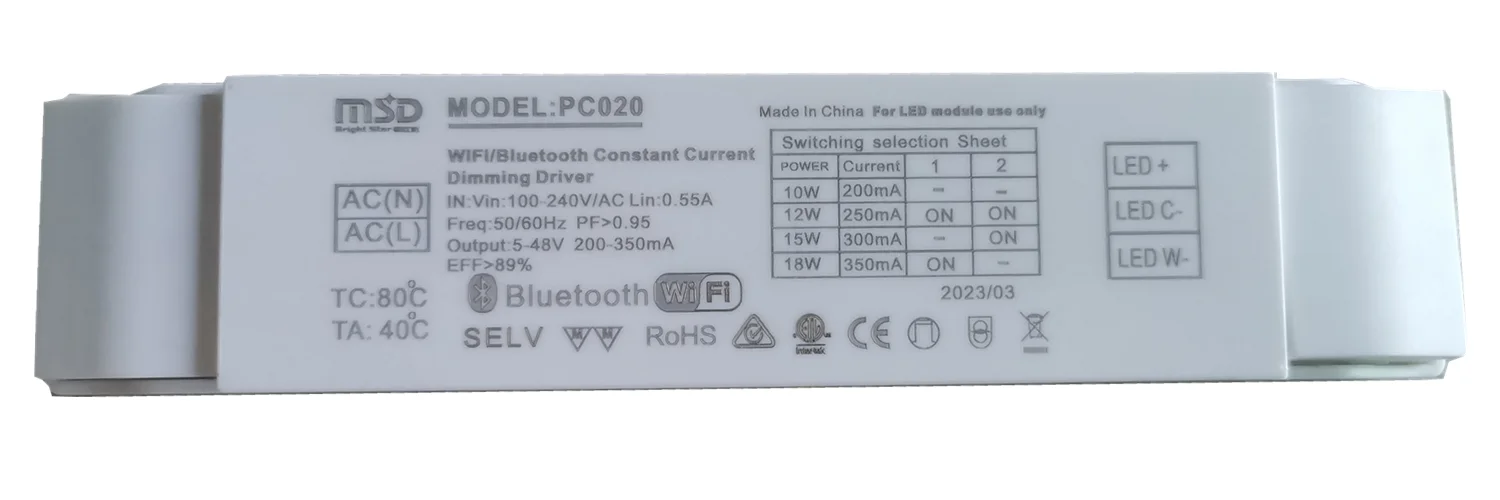 10W 350mA Constant Current Smart Home Zigbee Wifi Tuya Dali Dimming Led Driver for Led Lights