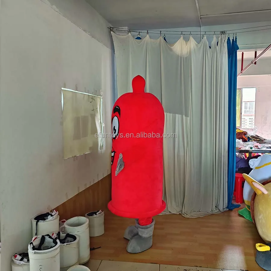 Efun MOQ 1 PC Professional Custom Cartoon Condom Mascot Costume Fancy Anime Cosplay Adult Sex Objects Mascot Costume for Sale