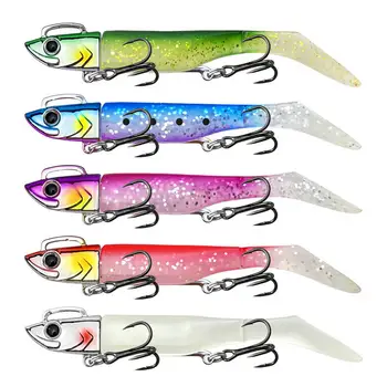 New Arrival Luminous Jig Head Soft T Tail Bass Fishing Lure 30g/37g/43g Saltwater Jigging Rubber Bait Artificial Lead Soft Bait – Soft Lure – view 2