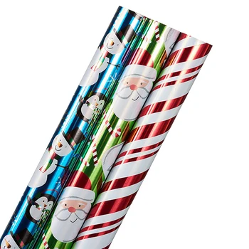 Vietnam free sample Waterproof Recycled Xmas Good Quality Metallic Christmas Printed Gift Wrapping Paper