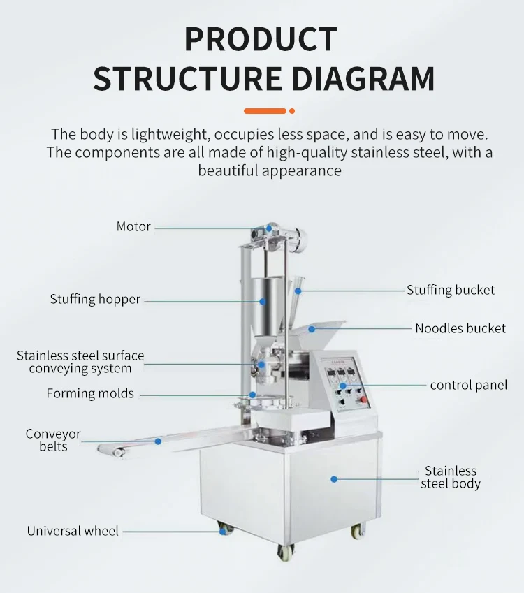 High Quality automatic gyoza bun & pot sticker machine bun making machine automatic small steamed