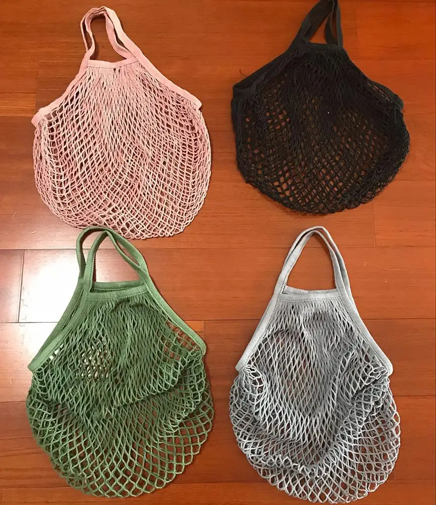 Reusable Grocery Eco-friendly Tote String net Shopping Cotton Mesh Bags