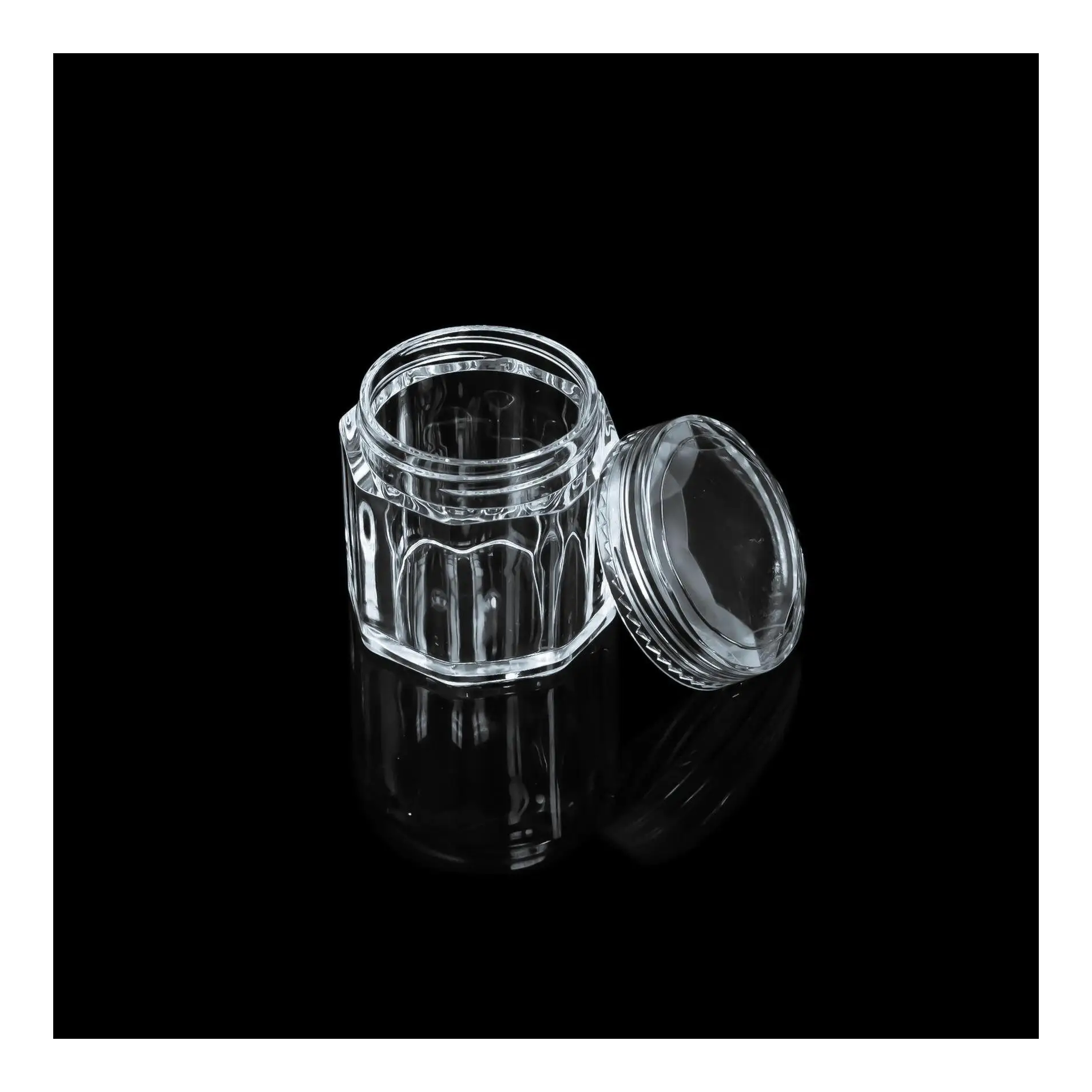 Cosmetic Jar Lip Balm Bottles Aluminum Can Custom Black Acrylic Powder ...