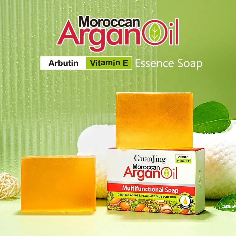 Private Moroccan Argan Oil Soaps Whitening Deep Cleaning Body Face Vitamin E Multi Functional Soap