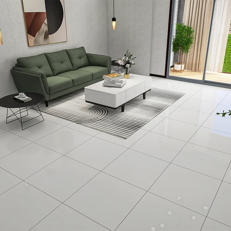 Italian 60x60 Super White Marble Full Glazed Glossy Polished Floor Wall Tiles Porcelain Ceramic Square Interior Room Tile