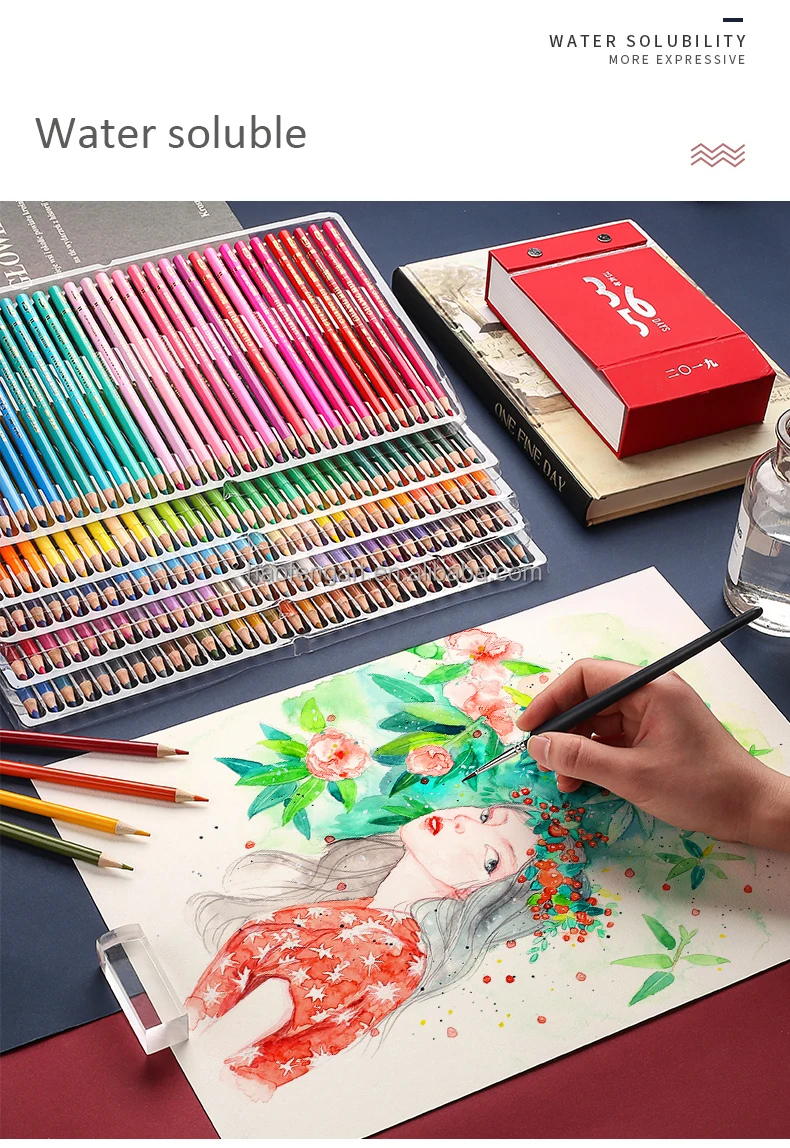 Crayon de couleur,Brutfuner – ensemble de crayons de couleur à l'huile  professionnels,crayon d'aquarelle pour - 160 Oil Colore