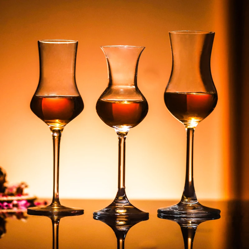 Mini Tall Whiskey Crystal Shot Glass Set Goblet Cup Vodka Tasting Champagne Whisky Red Wine Shot Glasses With Logo