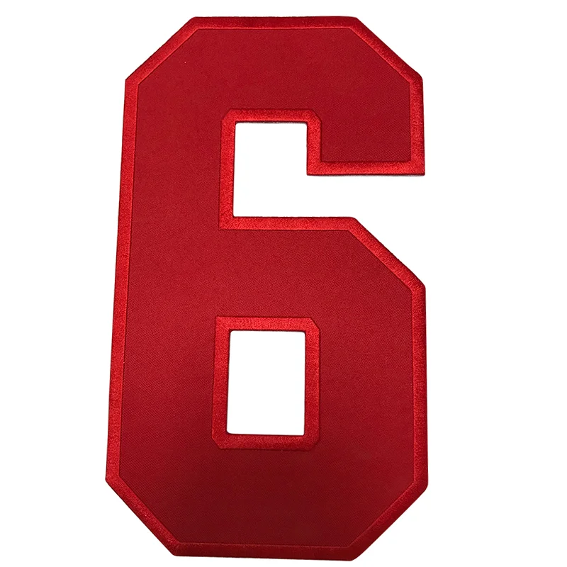 Custom Iron on Number Patch Wholesale Fabric Applique Embroidered Numbers Patch Letter Patches