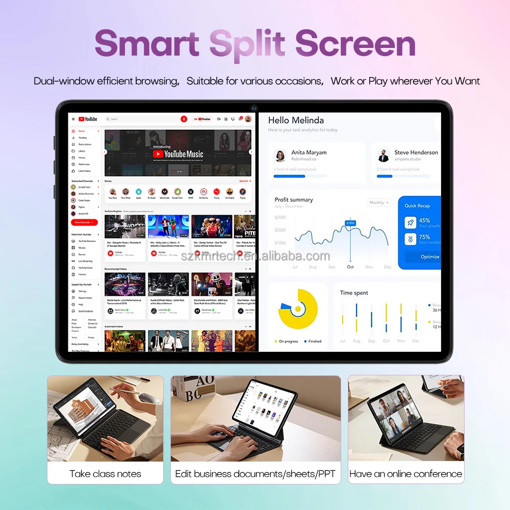 Hot Sales Educational 11-inch Kids Tablet PC Pad9 Ultra Android 15 Operating System Dual SIM 8800mAh Battery 5G 16GB Front MTK