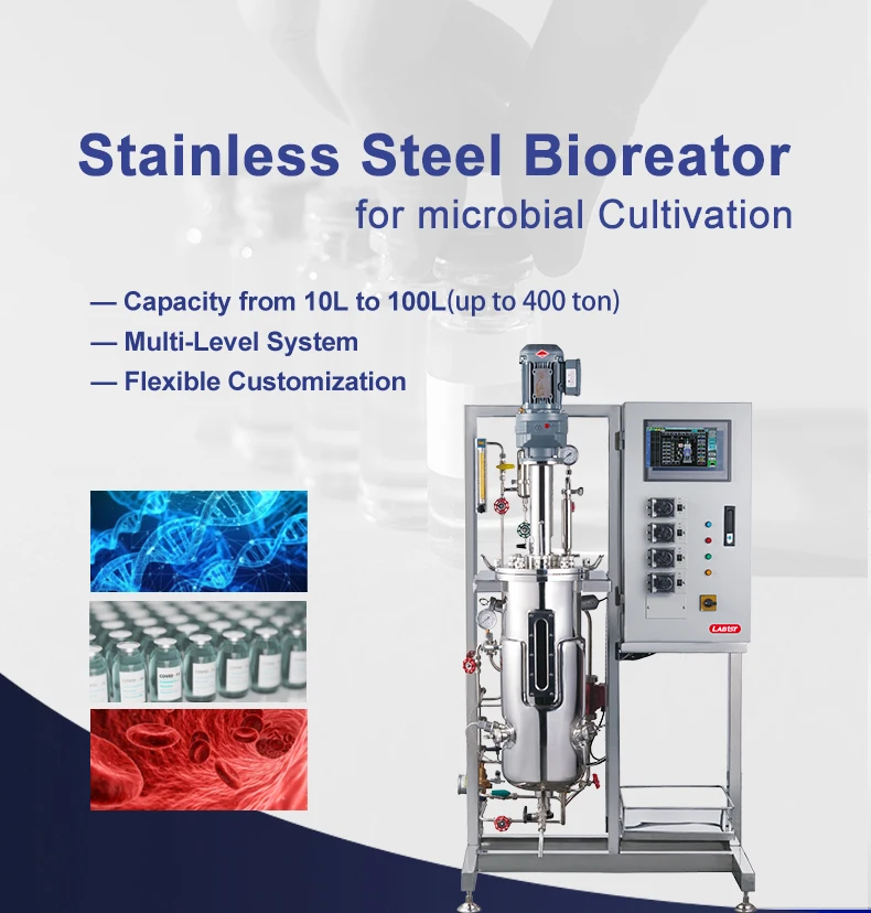 Lab1st 100L Bioreactor, Stainless Steel 500L/5000L, Smart PID Control ...