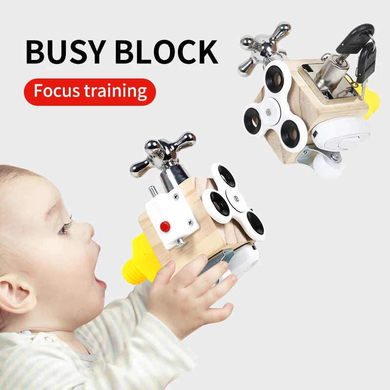 Лидер продаж деревянные игрушки многофункциональные блочные кубики с загруженной доской удаление фиджет сенсорные Монтессори обучающая игрушка для малышей