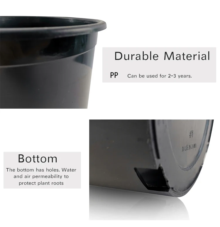 1 2 3 5 7 10 Gallon Square Planting Black Plastic Nursery Pots Buy 1 2 3 5 7 10 Gallon Nursery
