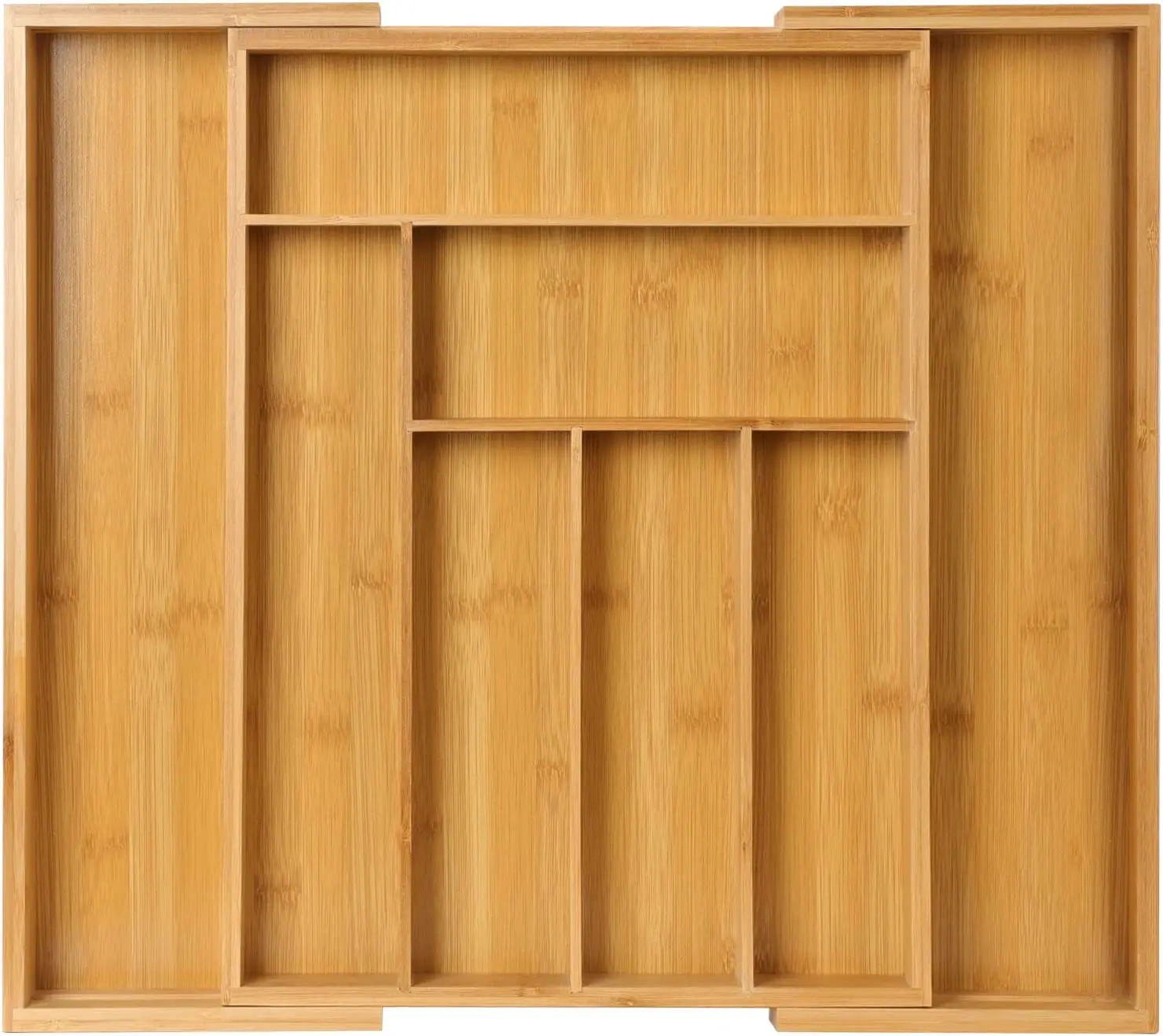 Adjustable Cutlery Tray Wood Drawer Dividers Organizer Bamboo Expandable Drawer Organizer for Utensils Holder