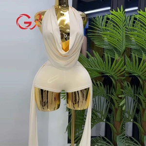 GX0082 Fashion 2025 Summer Clothing Vendor Sexy Street Wear Sleeveless Halter Tops and Shorts 2 Piece Set