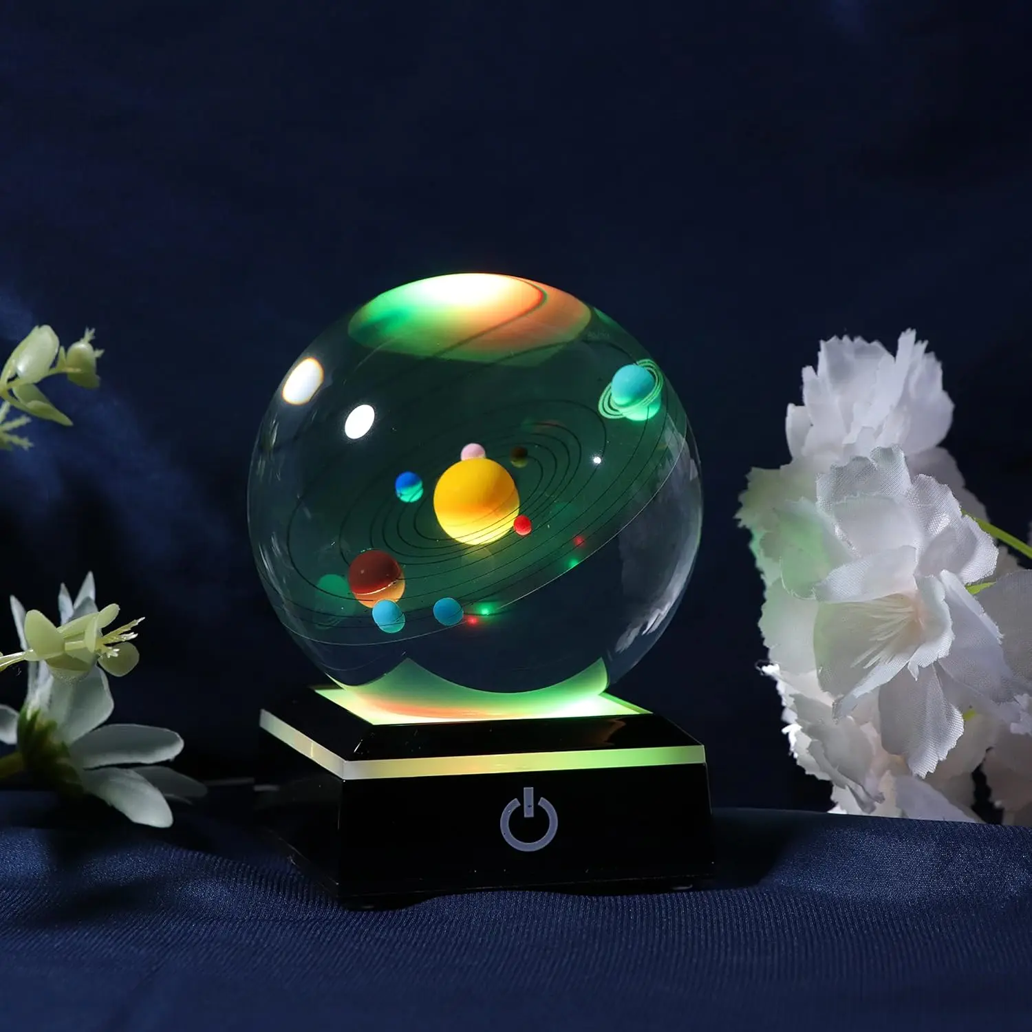 80mm Natatanging 3D Solar System Model 3.15inch Kristal na Bola, Pinakamagandang Regalo sa Kaarawan para sa Tatay, Physics Science Teacher, Astronomy Space Gifts
