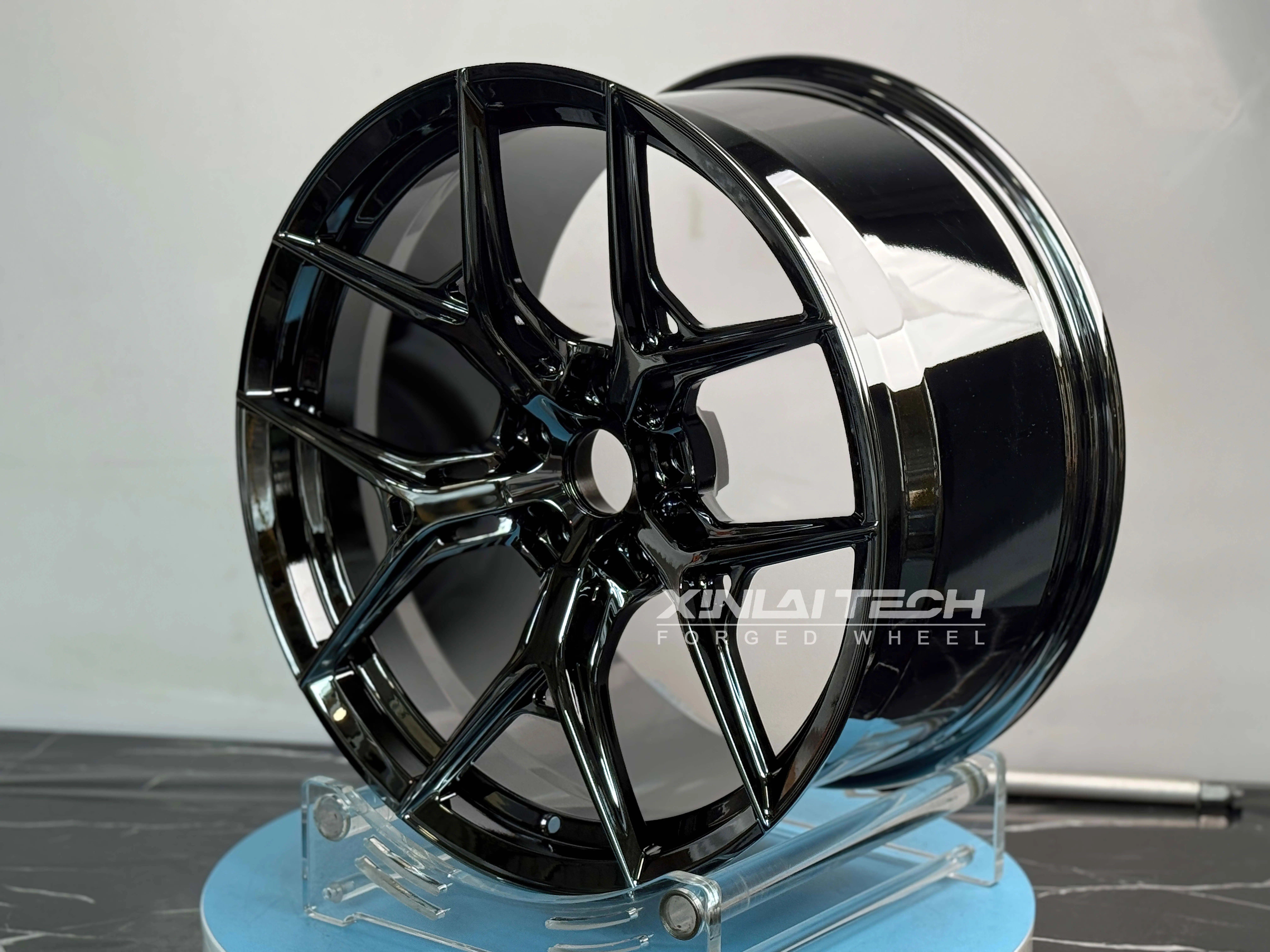 XL 1-piece Monoblock Custom Forged Gloss Black Chrome Car Alloy Wheels 5x120 5x112 5x114.3 Deep Concave Wheel Rim 17-24 Inch - Image 4