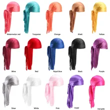 Wholesale Silky Hair 360 Waves Cap Durag Custom Logo Design Printed Du Rag for Men