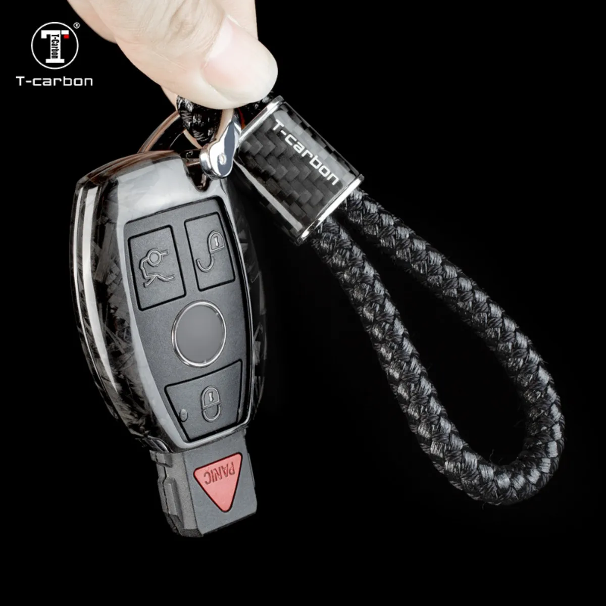 Чехол для автомобильного ключа из кованого волокна для Mercedes Benz T-carbon, новые чехлы для автомобильных ключей, Заводские продажи, аксессуары для интерьера автомобиля, чехлы для ключей