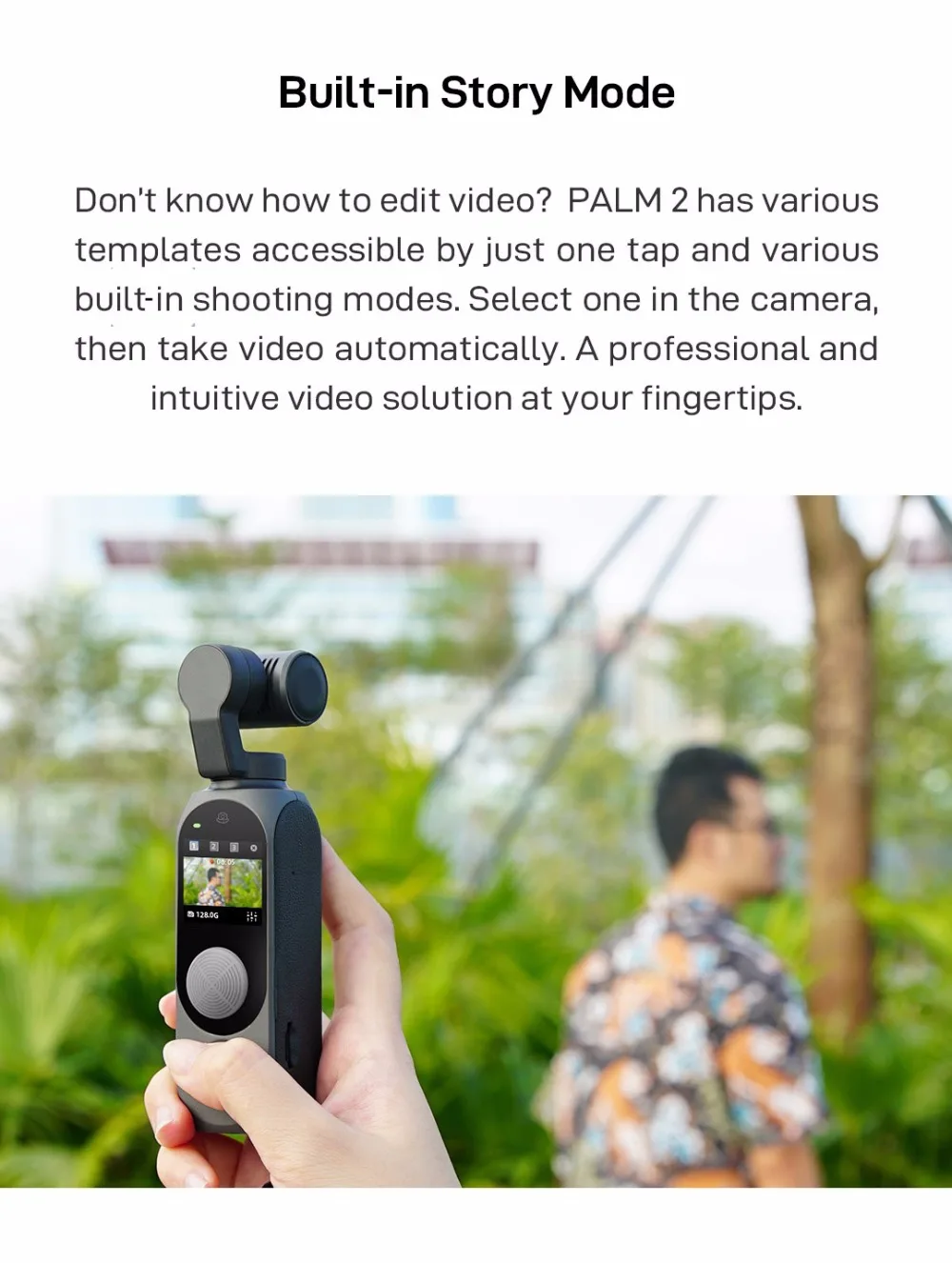 HOSHI FIMI PALM 2 карданный подвес камера palm2 FPV 4K 100 Мбит/с Wi-Fi стабилизатор 308 мин. шумоподавление микрофон Обнаружение лица умный трек