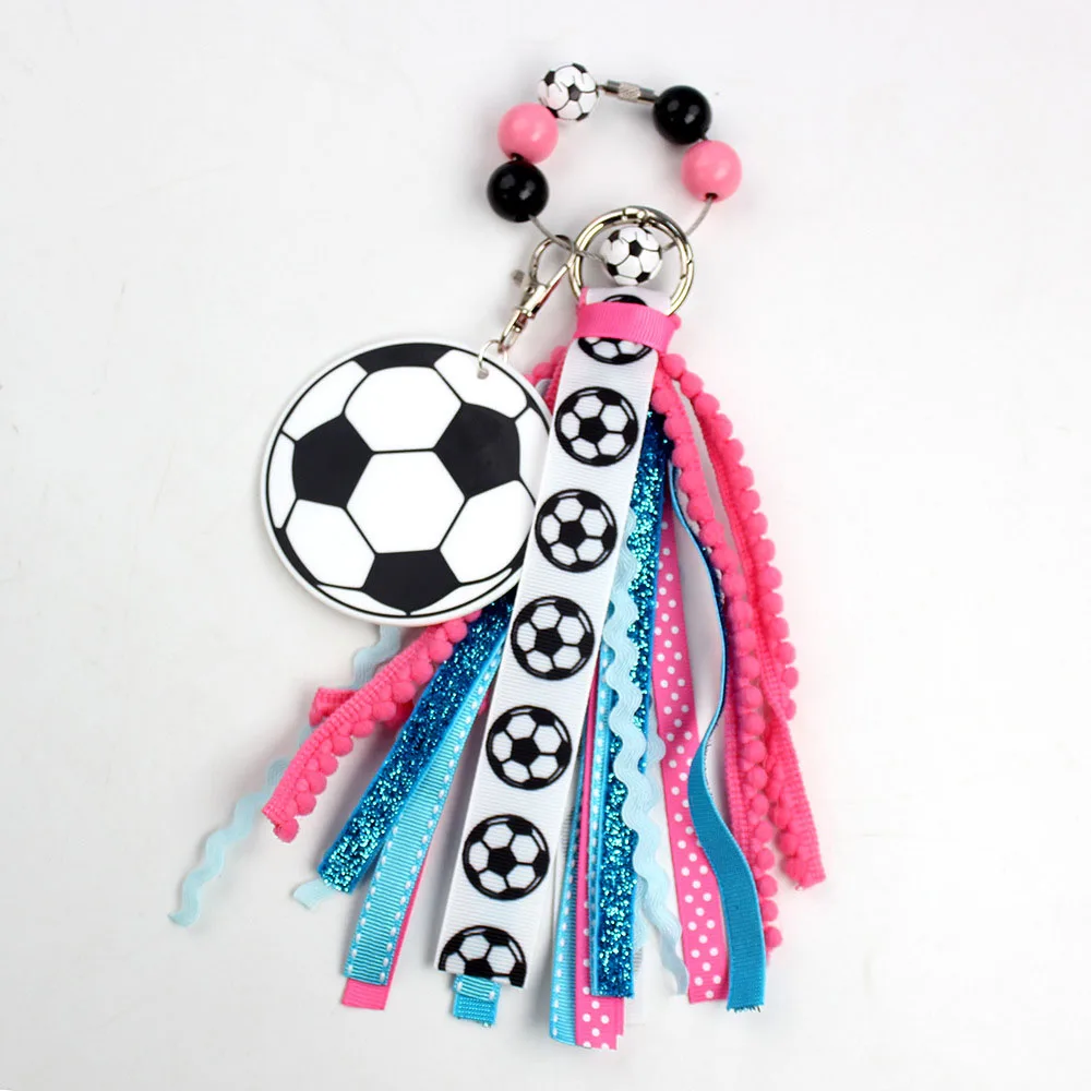2026 FootballWorld Cross Border Carabiner Keychain Football Shaped Tassel Ornament Alloy Cartoon New Hot Product