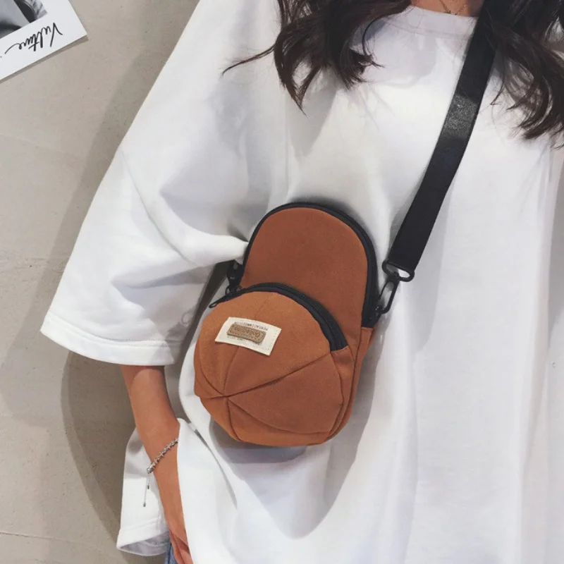 Canvas Mini Wholesale Unisex Trendy Hat Style Crossbody Bag Versatile Men Women Single Shoulder Bag Portable Phone Pouch