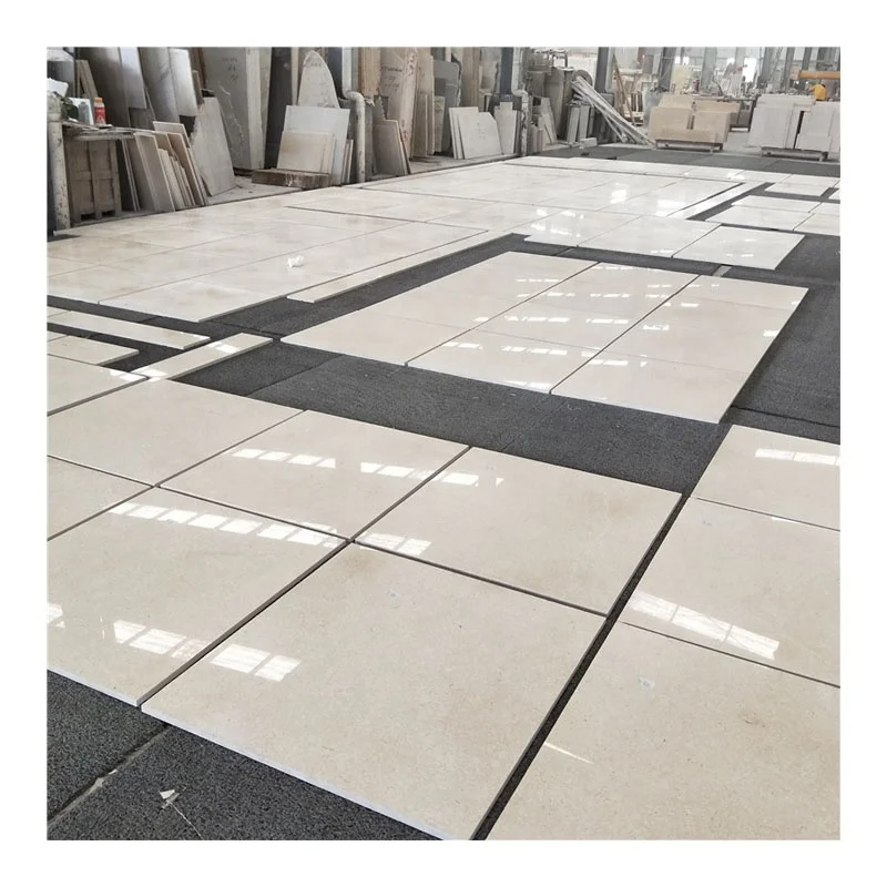 Ubin Marmer Glala Emas Krem Modern, Lantai Tahan Air Berkilap, Desain Ubin Batu Alam Interior