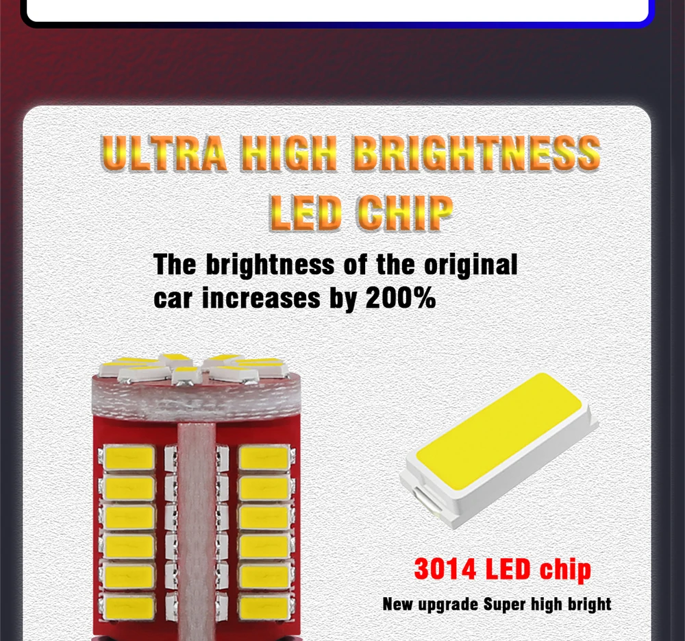 TECH-KING Hot Sale T10 3014 57smd Without Polarity High Power Reading Light Width Lamp Led Bulb DC12V W5w 194 168 Car Small Bulb