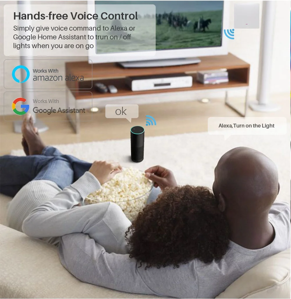 Tuya or Ewelink APP Control WiFi LED Wall Switches Apple Siri Alexa Google Home 5 Gang Light Switch Touch Control Light Switch
