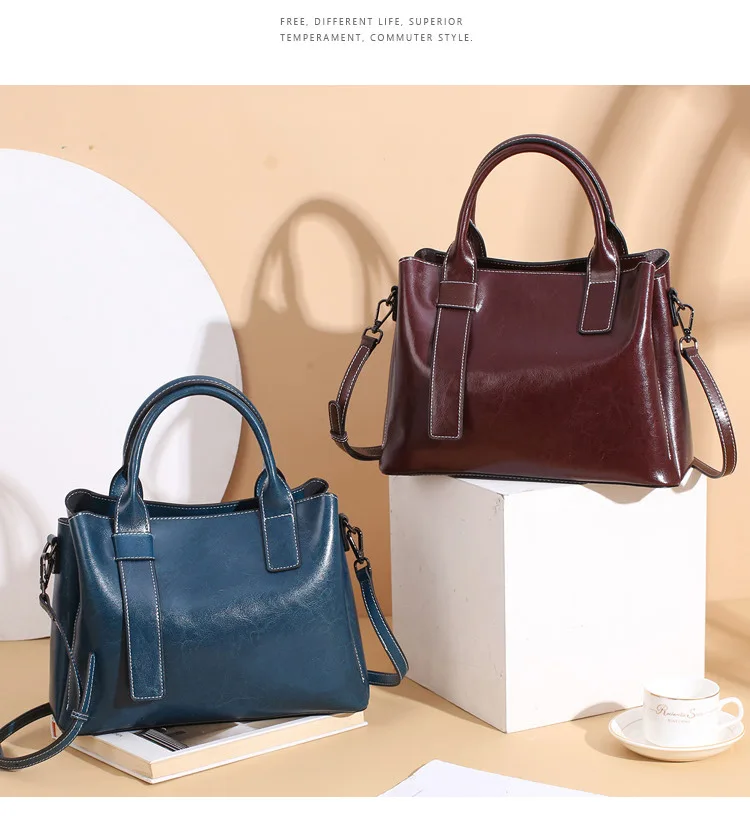 Ladies Genuine Leather Top Handle Bag Women Handbag - Buy Luxury ...