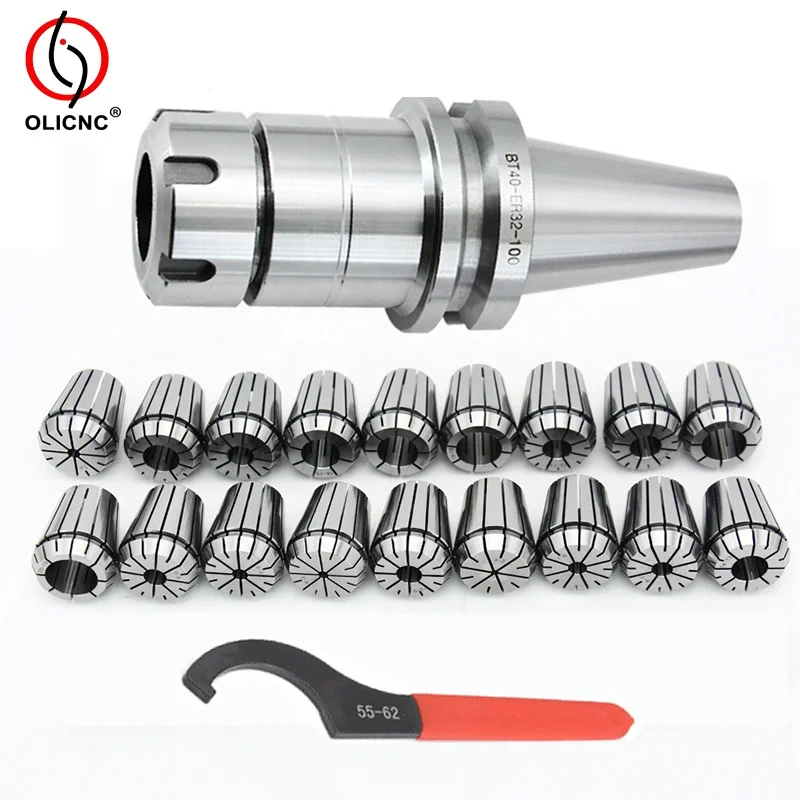 ER Collet Chuck Set for Milling Machine Er32 Collet  with BT40 NT40 MT3 MT4 SK40 R8 Tool Holder Set Spring Collets Tool Set
