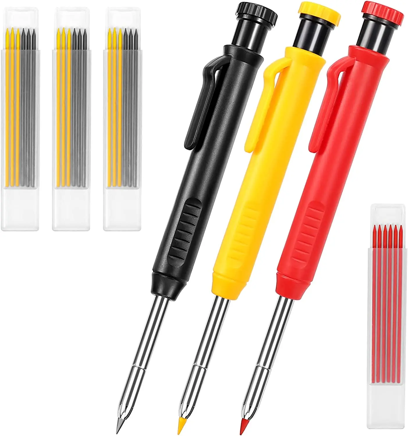 WUGU Ricariche Per Matita Carpentiere 2,8 Mm – 30 Pezzi In Grafite, Impermeabili, Per Legno, Metallo E Cemento