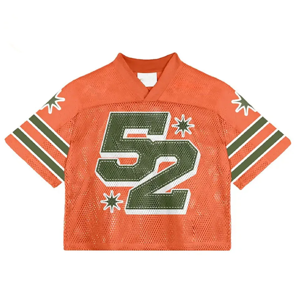 Individuálne prispôsobiteľné streetwear športové oblečenie – mužská štvorcová dresová košelia, prispôsobiteľná z polyesteru, výšivka, sublimačná technika, americké futbalové dresy, T-shirt