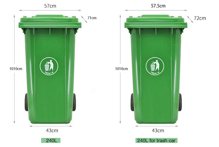 360l Outdoor Plastic Garbage Container Recycling Wheelie Bin Dustbin ...