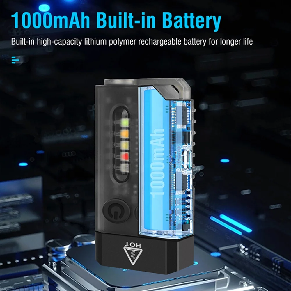 Asafee New LED 5 Modes Mini Flashlight Super Brightness Range 100m IPX4 Light Portable Key Chain Flash Light 10w Big Power  Lamp