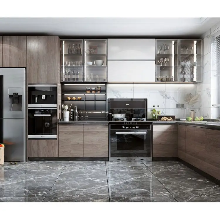 Modern Open Plan Design Small Kitchen Cabinet in Pakistan