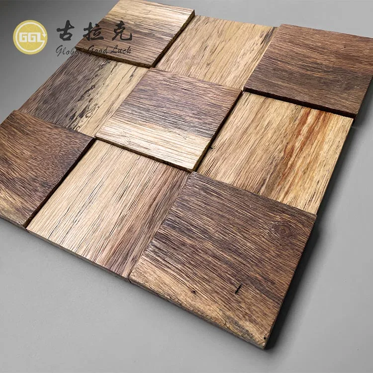 Square Nature Wood Wall Mosaic Decor Board Living Room Bedroom Background Wall Mosaic manufacture