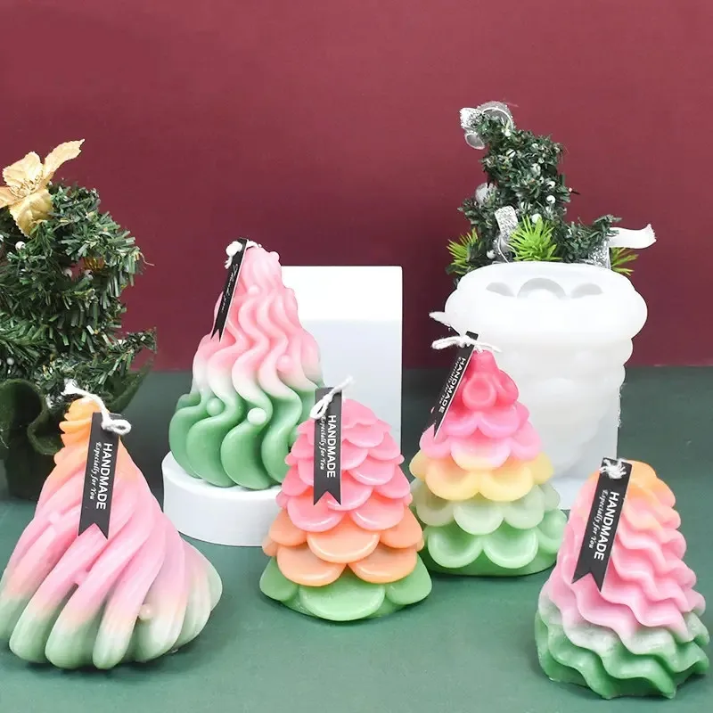 Y3501 DIY Handmade Christmas Tree Scented Candle Silicone Mold