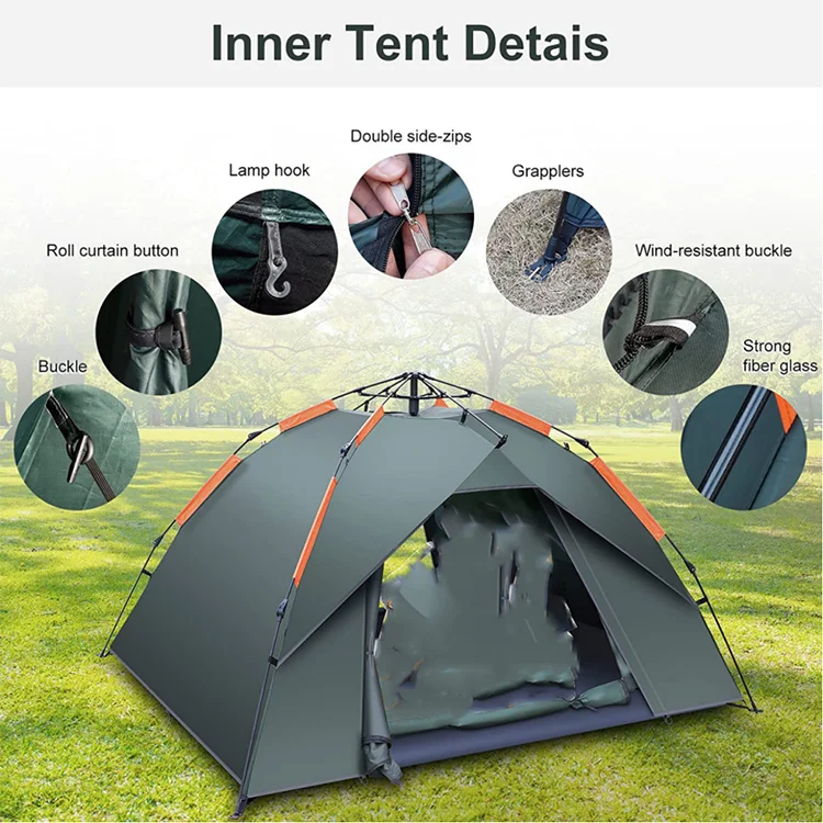 Automatic Tent 4 People Camping Tent for Trekking Outdoor Backpacking and Mountaineering