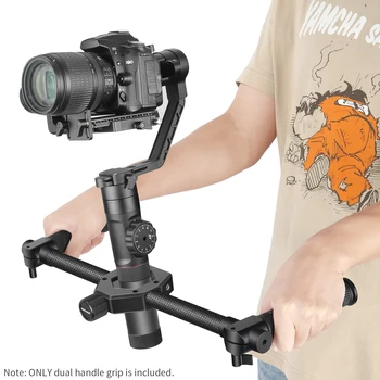 Neewer Carbon Fiber Dual Handle Grip Holder-Diameter-Adjustable 25-45mm for Zhiyun Crane 2/Crane V2/Crane Plus/Crane/Crane M detail image