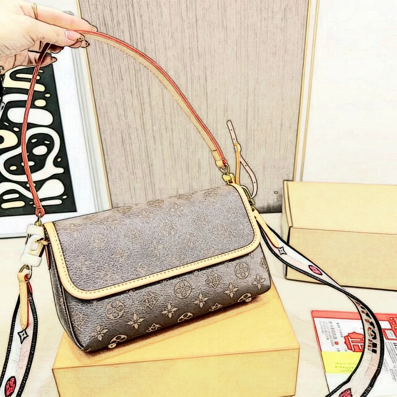 Burgundy Minimalist All Seasons Hobo Bag PU Leather Zipper Closure Underarm Shoulder Handbag Single Strap Travel & Daily Use