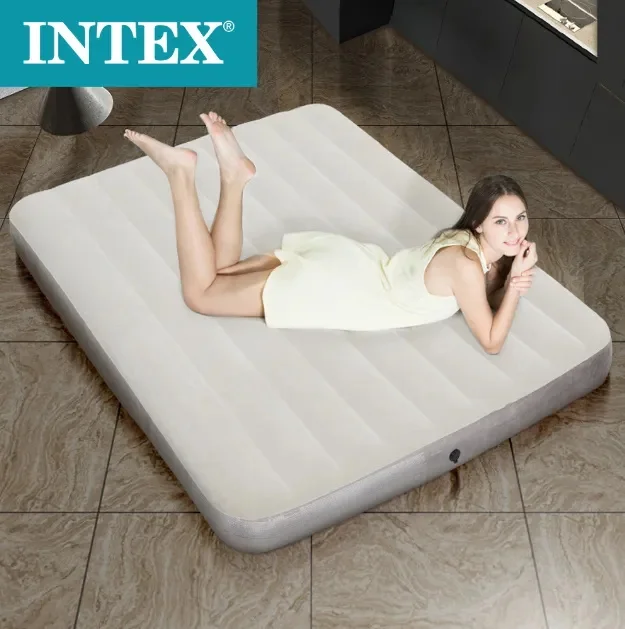 64103 Intex Intex 64103 Dura-Beam Series Single High Airbed Outdoor Camping Mat ...